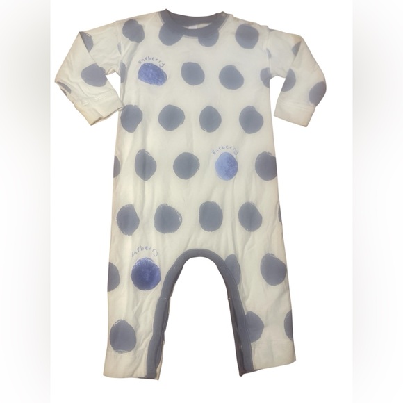 Burbbery children creamand Blue Polka Dot Baby Onesie size 18m